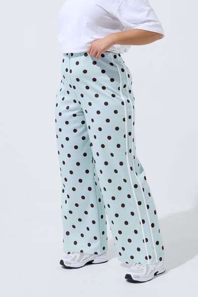 Limited Collection Blauwe Broek Met Stippen En Streep Aan De Zijkant Size 38