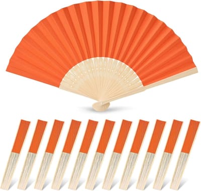 Daity 12 handwaaiers – 21 cm opvouwbare handwaaiers – Dameswaaiers – Papieren waaiers voor bruiloftsgasten – Souvenirs voor vrijgezellenfeesten en babyshowers – Feestdecoraties