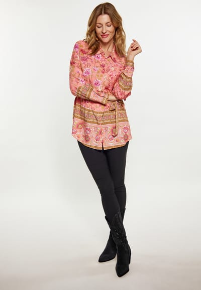 usha Blouse Dames Lichtroze veelkleurig