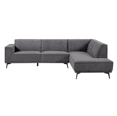 Tower Living Hoekbank Leeds 2,5 zits ottoman rechts - Stof City 464 Black Blue