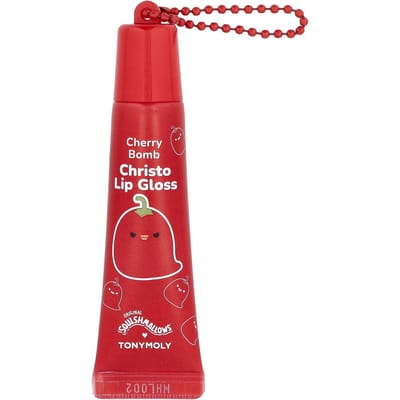 TonyMoly, Originele Squishmlows™, Christo Sleutelhanger Lipgloss, Cherry Bomb, 11g (0,38 oz.) red