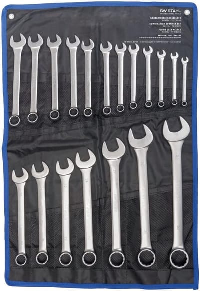 SW-Stahl 00919L Ringsteeksleutelset 8-32 mm, 19-delig I ringsleutel I dubbelsleutel I ringsleutelset I steeksleutel I ringsleutel