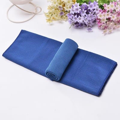 Microfiber Sport Handdoek - Sneldrogende Strandhanddoek - Fitness en Yoga - Directe Koeling - 30x80 cm - Saffier