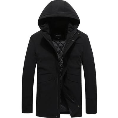 Heren Herfst en Winter Katoen-gewatteerde Heren Middelbare leeftijd Verdikte Grote maat Capuchon Top 5XL black