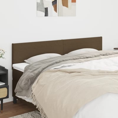 vidaXL - Hoofdborden - 160x5x78/88 - cm - stof - donkerbruin