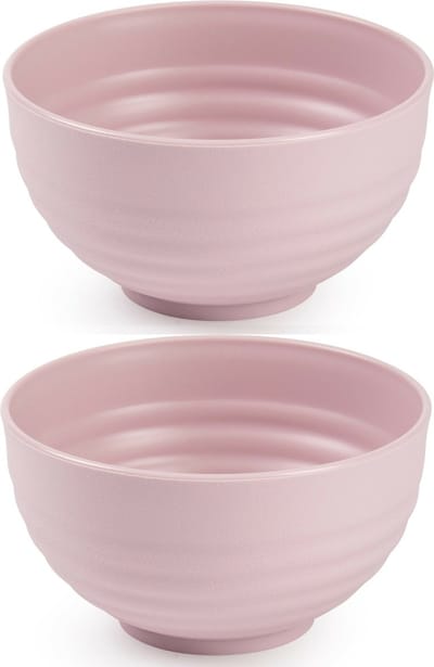 Plasticforte Kommetjes / schaaltjes - 8x - dessert / ontbijt - kunststof - D13 cm - roze