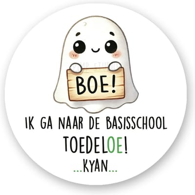 Traktatie stickers Afscheid Kleuterschool - begin Basisschool - Boe- Sluitsticker - Kinder Traktatie - Traktatiestickers Pimp Studio
