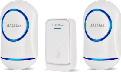 HALMAZ Draadloze deurbel - Wit - Led verlichting - IP44 Waterdicht – 52 Melodieën – Bereik 200 meter – 2 ontvangers