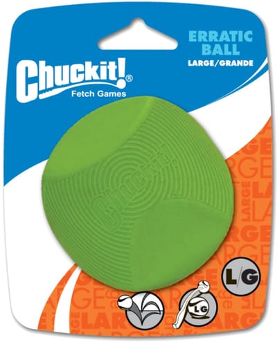 Chuckit! Erratic Ball - Hondenspeelgoed - Hondenbal - Stuiterend hondenspeeltje - Rubber - Large - Ø7 cm - 1 Stuks