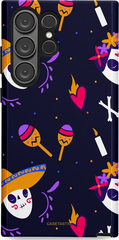 Casetastic Hoesje Geschikt voor Samsung S23 Ultra - Stijlvolle Beschermende Duo-layer Case - Muertos fiësta