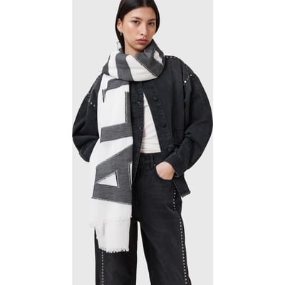 AllSaints Underground Pareo White Size: OS | Scarves Outlet | Dames | Grijs