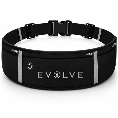 Fit Evolve Hardlopen Telefoonhouder – Hardloop Heupband – Hardloopriem – Sport Heupband – Running Belt – Verstelbaar & Reflecterend – Zwart