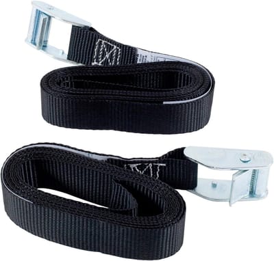 Sjorriem Set - Bevestigingsbanden - Vervoer Vastzetten - Hoge Breekkracht - 2 Pack - Zwart