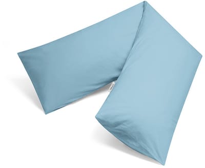 Yumeko kussensloop zijslaper percal katoen blauw 37x160 - Bio, eco & fairtrade - 1 stuk