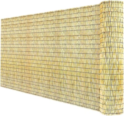 Natuurlijk Rietmat Tuinafscheiding 120x500cm, 100 150 180cm Bamboe Privacyscherm voor Balkon Terras, Weerbestendig Windscherm met Tyraps, Tuinhek Rol(Natural,H160xL900cm)