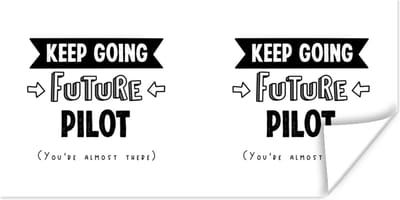 Poster Piloot - Vliegtuig - Quotes - Studie - 120x60 cm