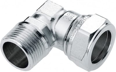 BONFIX 82704 Knie 3/4" buitendraad x 15 mm. vernikkeld