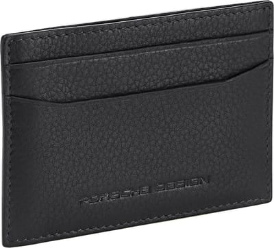 PORSCHE DESIGN Leren Kaarthouder Business Cardholder 2 With Money Clip Black Zwart