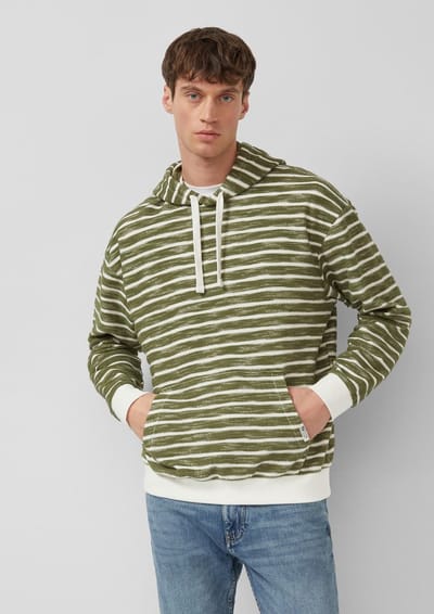 s.Oliver - male - Gestructureerd sweatshirt met capuchon in een moderne pasvorm