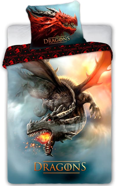 Animal Pictures Dekbedovertrek Flying Dragon - 140 x 200 cm - Katoen - 70 x 90 cm