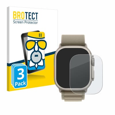 BROTECT - Screenprotector voor Apple Watch Ultra 2 (49 mm) - Folie Beschermfolie Beschermglas matte 3 Stuks