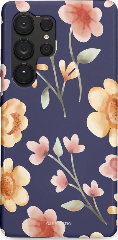 Casetastic Hoesje Geschikt voor Samsung S25 Ultra - Stijlvolle Beschermende Duo-layer Case - Fluweel Bloemendesign