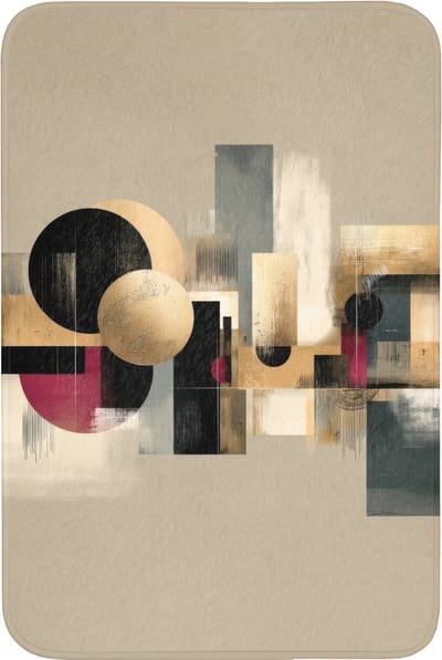 WC mat 60x90 cm - Antislip - Abstract - Vormen - Beige - Texturen - Toiletmat - Vloermat - Douchemat - Toilet tapijt - Toiletmatten