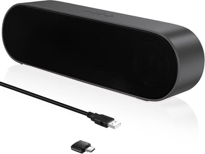Soundbar pc - Mini soundbar - Pc soundbar - Computer soundbar - Soundbar computer - 20 x 7 x 7 cm - Zwart