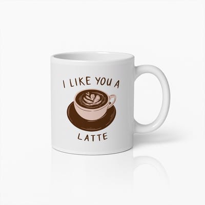 Ik Vind Je Latte Leuk Koffiemok 330ml – Grappige Latte Woordgrap Beker – Leuk Cadeau voor Koffieliefhebbers