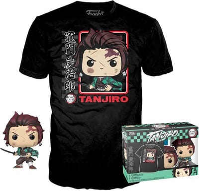 Funko Demon Slayer: Kimetsu no Yaiba - POP! & Tee Box Tanjiro Verzamelfiguur & T-shirt Set - XL - Zwart