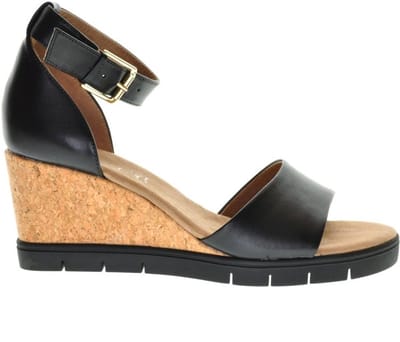 Caprice Sandalen Sleehak Zwart Leder maat 36