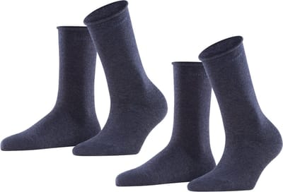 Esprit Basic Pure 2-Pack eenkleurig katoen multipack sokken dames blauw - maat 35-38
