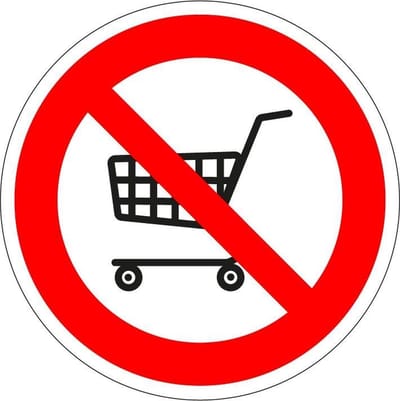 Verboden voor winkelwagens bord - kunststof 300 mm