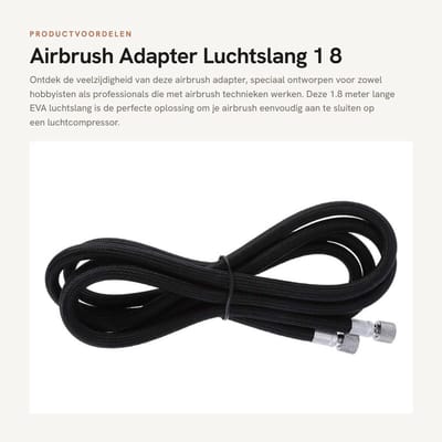 Dailygoods - Airbrush Adapter - Luchtslang - 1 8 Tot 1 4 - Duurzaam en Stevig - Voor Airbrushen - 1.8M Gevlochten Slang
