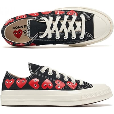 Comme Des Garcons P1K126 1  Az K126 001 1  Play X Converse Multi Heart Chuck Taylor 70 Low Baskets P1K126 1 (8) black