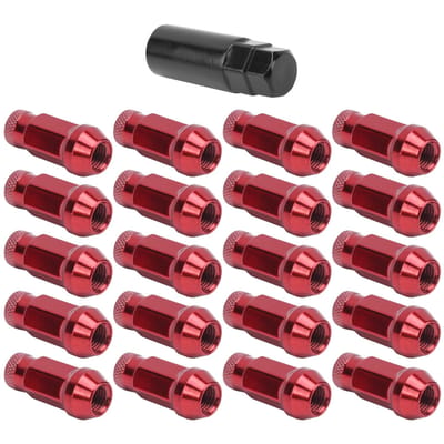 20 pièces Écrous de roue Acier allié 50BV30 Filetage M12x1.5 Haute résistance Rouge Remplacement pour Mazda