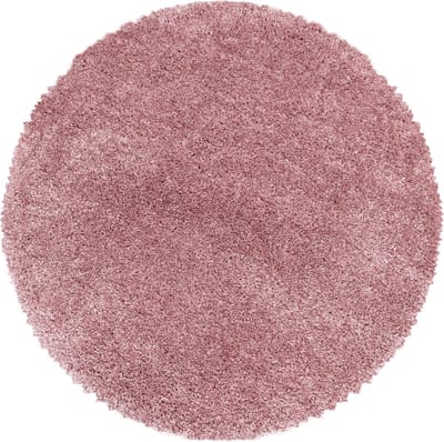 Flycarpets Luna Vloerkleed Rond - Roze - Hoogpolig - 120 cm