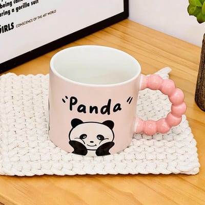 Panda Cartoon Schattige Keramische Kop Hoge Waarde Huishoudelijke Mok Creatieve Persoonlijkheid Waterbekerset Hoge Temperatuur Bestendigheid Kop 340ML