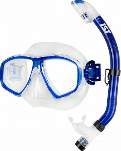 IST Sports Snorkelset Combo - Twin Lens Masker - Dry Top Snorkel - Volwassenen