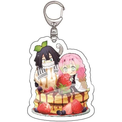 Anime Demon Slayer Acryl Sleutelhanger Tanjiro Kamado Nezuko Zenitsu Agatsuma Inosuke Hashibira Hanger Bedel 4 STuks Verzameling Mooi Cadeau 55mm gray