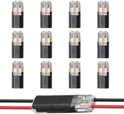 12 stuks 2-polige snelsplit-draadstekker, waterdichte auto-aansluiting, voor 18-22 AWG-kabel, komt overeen met UL-94-V0, voor voertuigen en andere elektrische apparaten