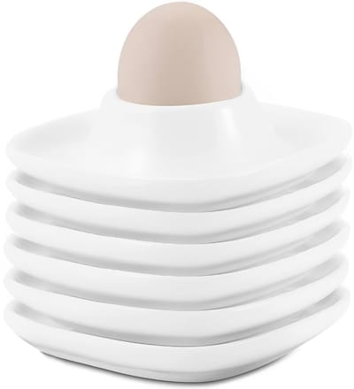 Dailygoody - Keramische eierdopjes - 6 stuks - Vierkante vorm - 9,5 x 9,5 x 3 cm - Eierdopjes met standaard - Geschikt voor keuken