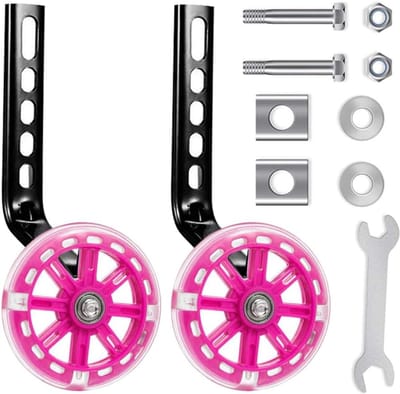 Fietsondersteunwielen voor Kinderen - Universeel en Stevig - Roze - Veilig leren fietsen - ShopVlot