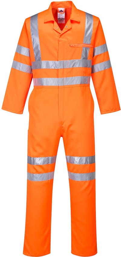 Portwest Hi-Vis Poly Katoenen Service Overall RT42 - Oranje - 4XL