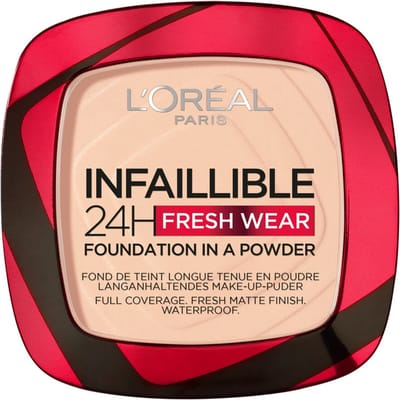 L'Oréal Infaillible 24H Fresh Wear Foundation Poeder 180 Rose Sand - 3 x 9 gr - Voordeelverpakking