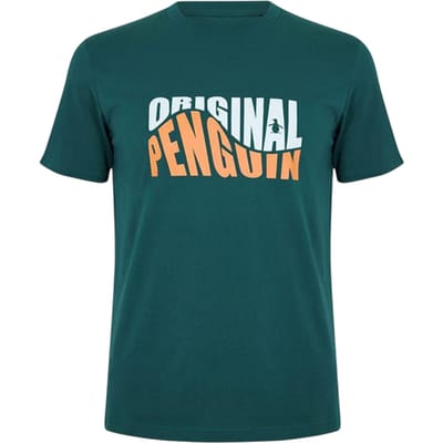 Original Penguin Heren T-shirt met ronde hals en originele opdruk (Bug juni)