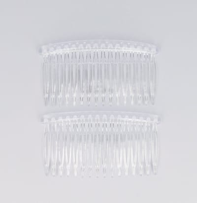 Haarsoires Haarspeld Sierkam Opsteekkammen 7cm – Basic – Grove Tand – Transparant – Set van 2 - Haarsteekkam voor Opgestoken Kapsels - Styling Tool - Haarversierkam - Haar Versiering