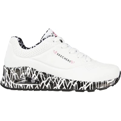Skechers Uno-Loving Love 155506-WBK, Vrouwen, Wit, Sneakers, maat: 35,5