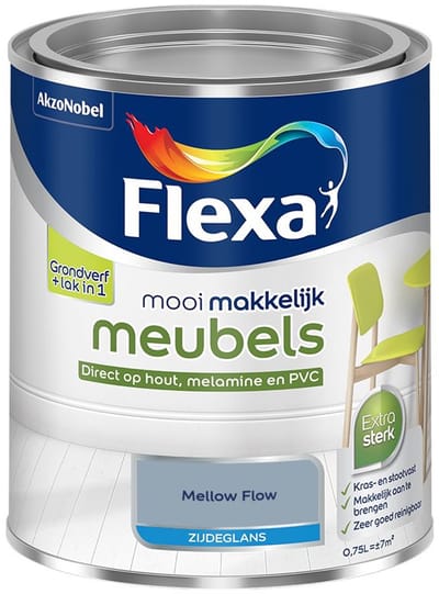 Flexa - Mooi Makkelijk Meubels Zijdeglans - Mellow Flow - Mengverf - 750 Ml