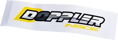 sticker paar stickers doppler voor auto doppler geel 10x3cm nieuw